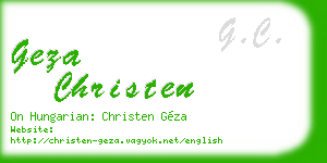 geza christen business card